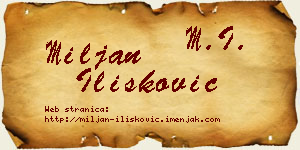 Miljan Ilišković vizit kartica